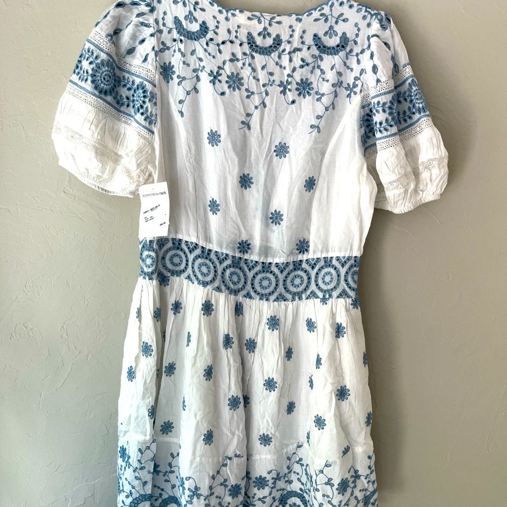 LoveShackFancy White and Blue Mini Dress - Picture 6 of 6
